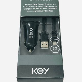 Key Car Charger 3.4 Amp Miro USB Cable, Dual Output, 300 Units, New Condition, Est. Original Retail $5,400, Piscataway Township, NJ