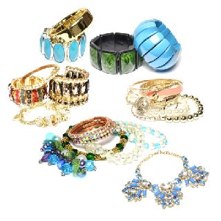 Assorted Rhinestone Glass Metal Bracelets, Cuffs & Bangles, 1,200 Units, New Condition, Est. Original Retail $8,400, Walnut, CA