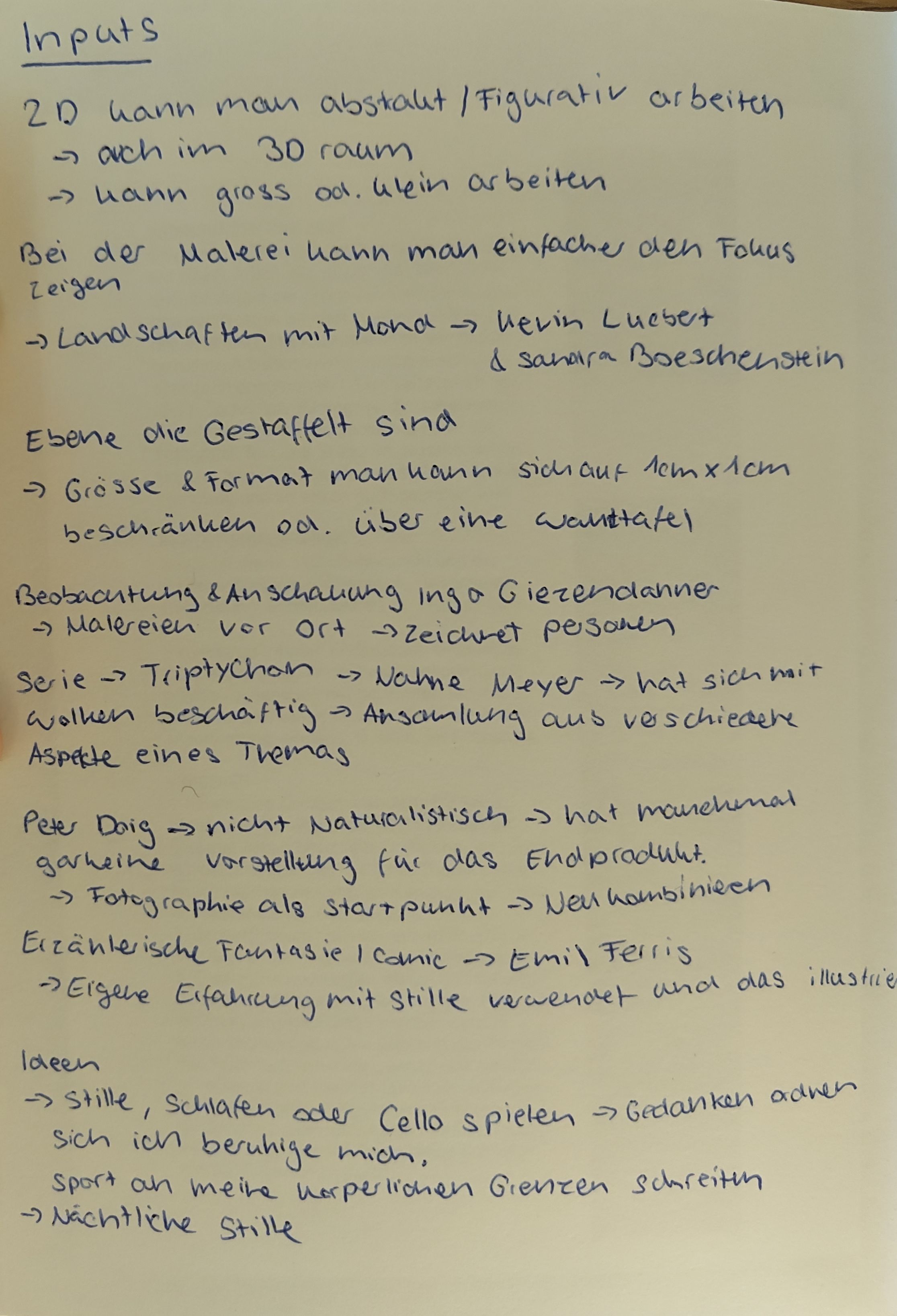 Fachlicher Input und Notizen