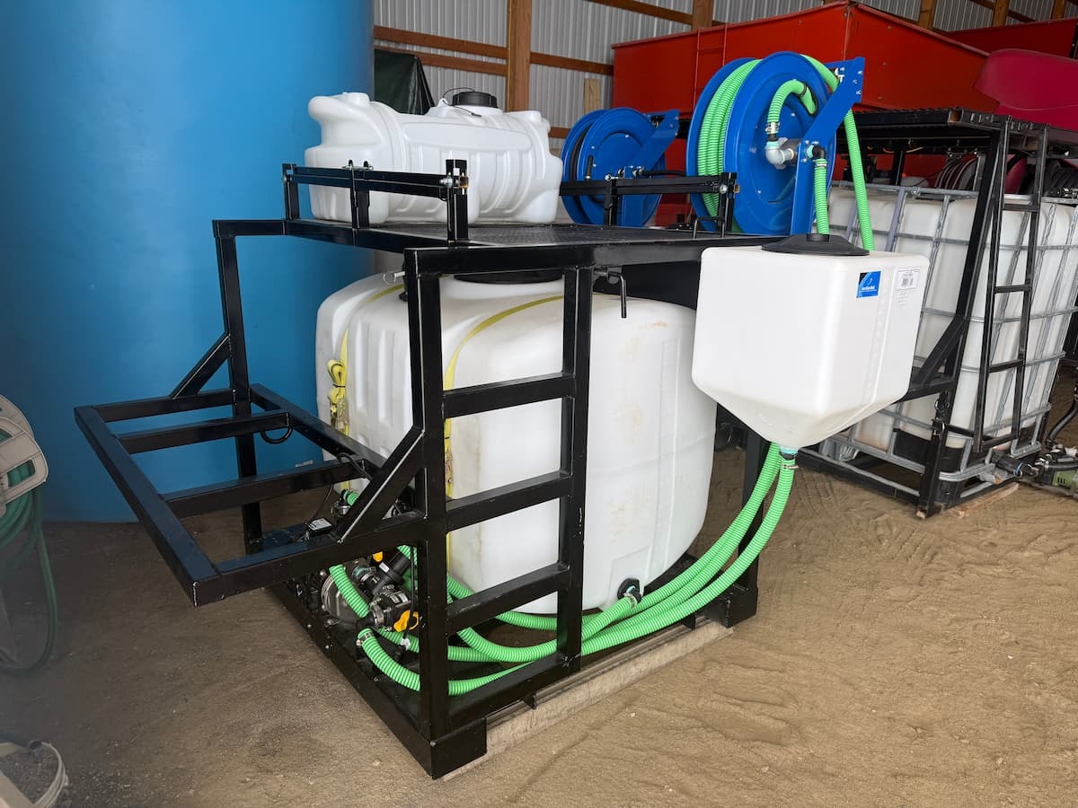 Drone tender skid unit on truck bed