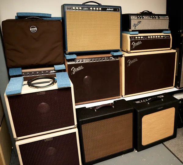 Collection of Milkman Sound and vintage Fender amplifiers
