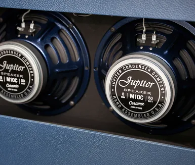 Jupiter Condenser Company ceramic speakers inside a Milkman Sound cabinet