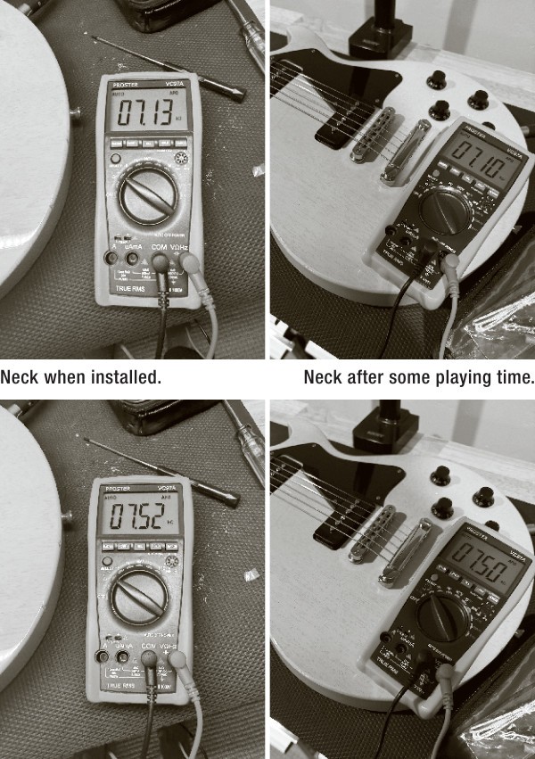 Neck when installed — multimeter reading 7.13