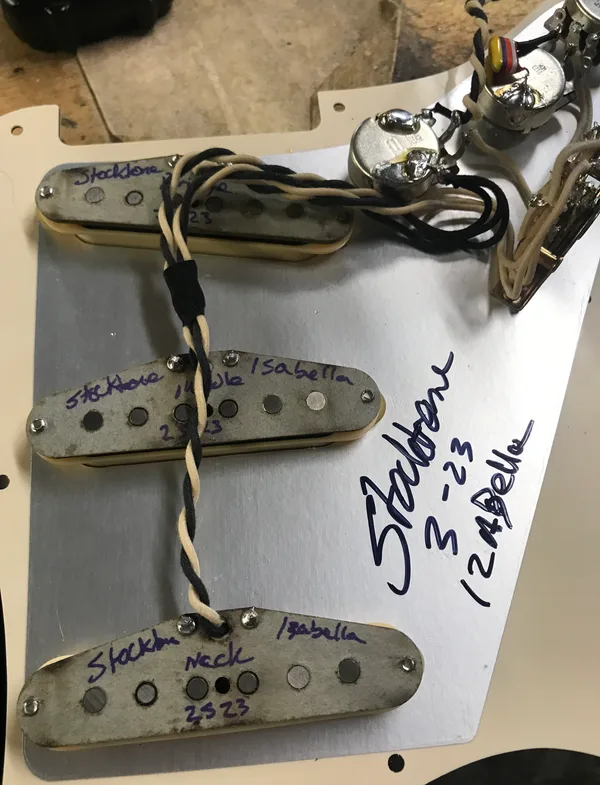 Stocktone Izabella pickup set and loaded pickguard, signed by Stocktone 3-23 Izabella