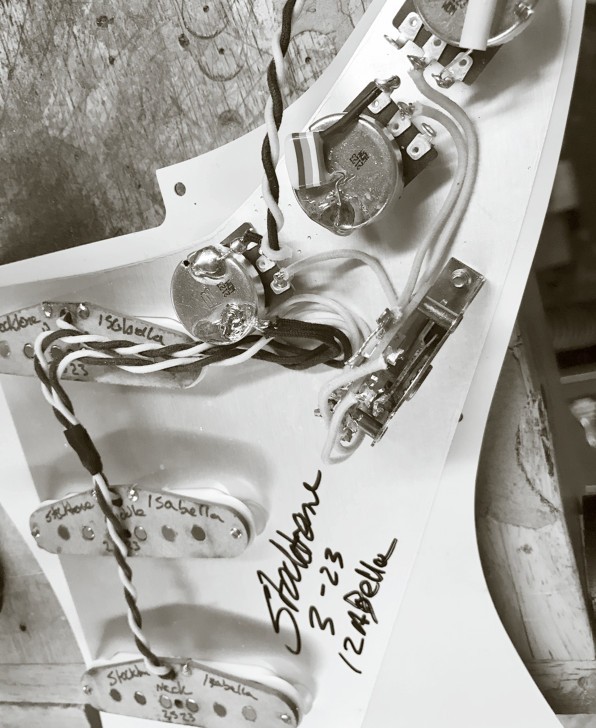 Stocktone Izabella loaded pickguard installed, signed by Stocktone 3-23 Izabella