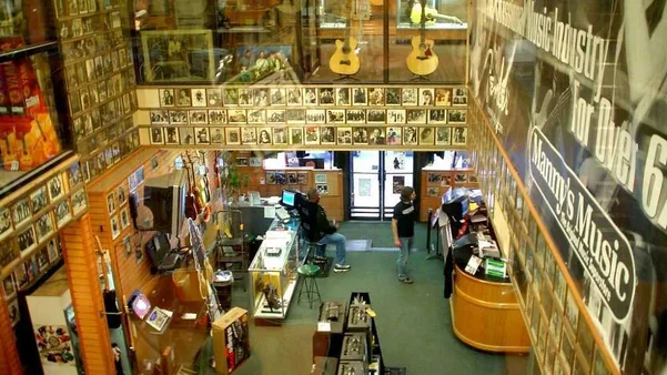 Interior of Manny's Music store
