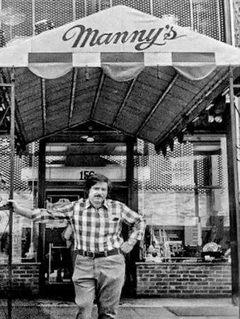 Henry Goldrich outside Manny's Music on 48th Street