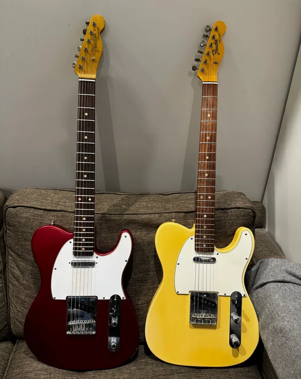 Jay Jay's parts-built Red Telecaster and '66 Telecaster
