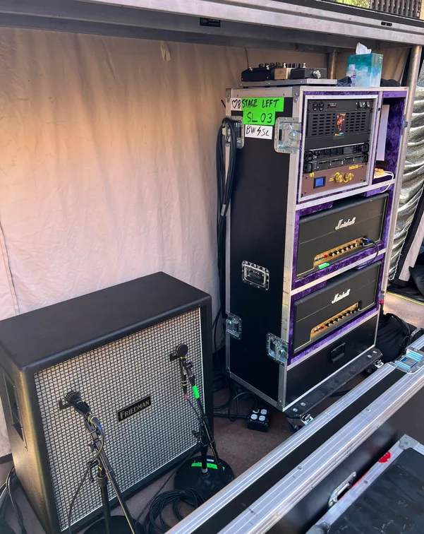 Ryan's stage rig amps with Friedman 4x12.