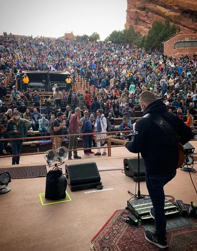 Red Rocks Evening — view from stage over the crowd