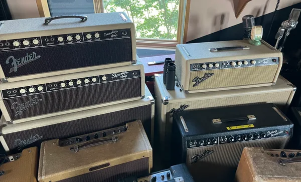 Collection of blonde Fender amps