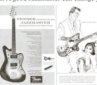 Vintage Fender Jazzmaster advertisement and illustration