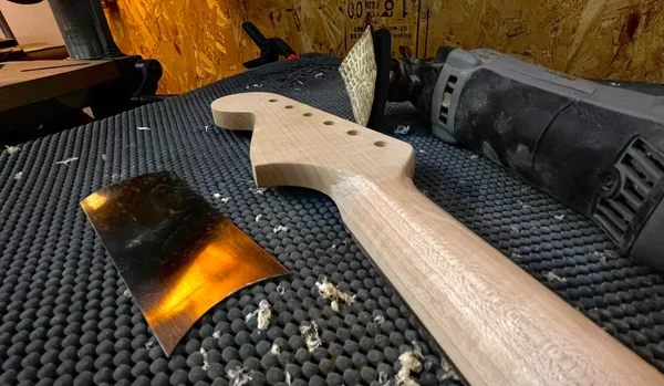Early stage Riverhorse neck being carved
