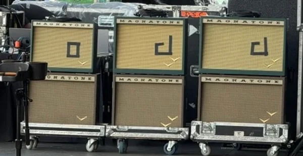 Lukas Nelson's Magnatone rig, with Kingston (left)