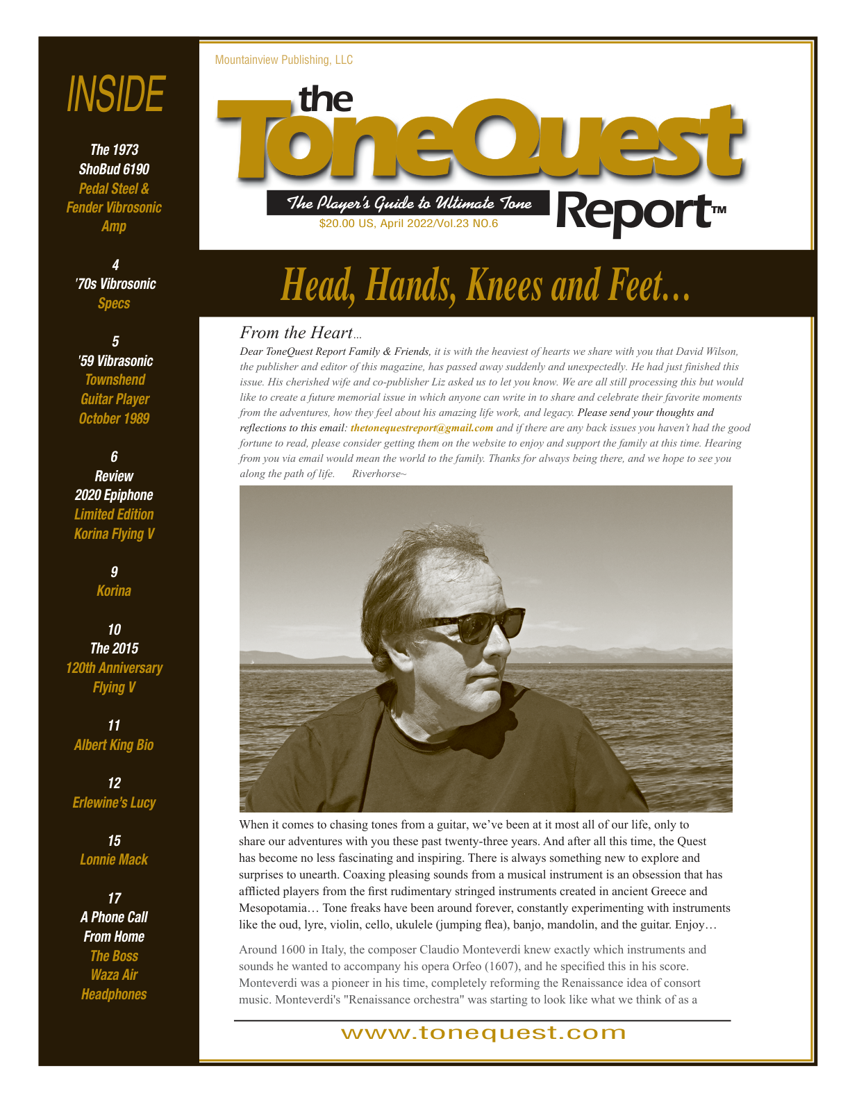 April 2022 — Head, Hands, Knees and Feet…