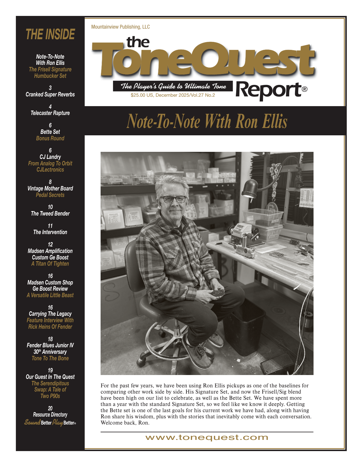 December 2025 — Note-To-Note With Ron Ellis