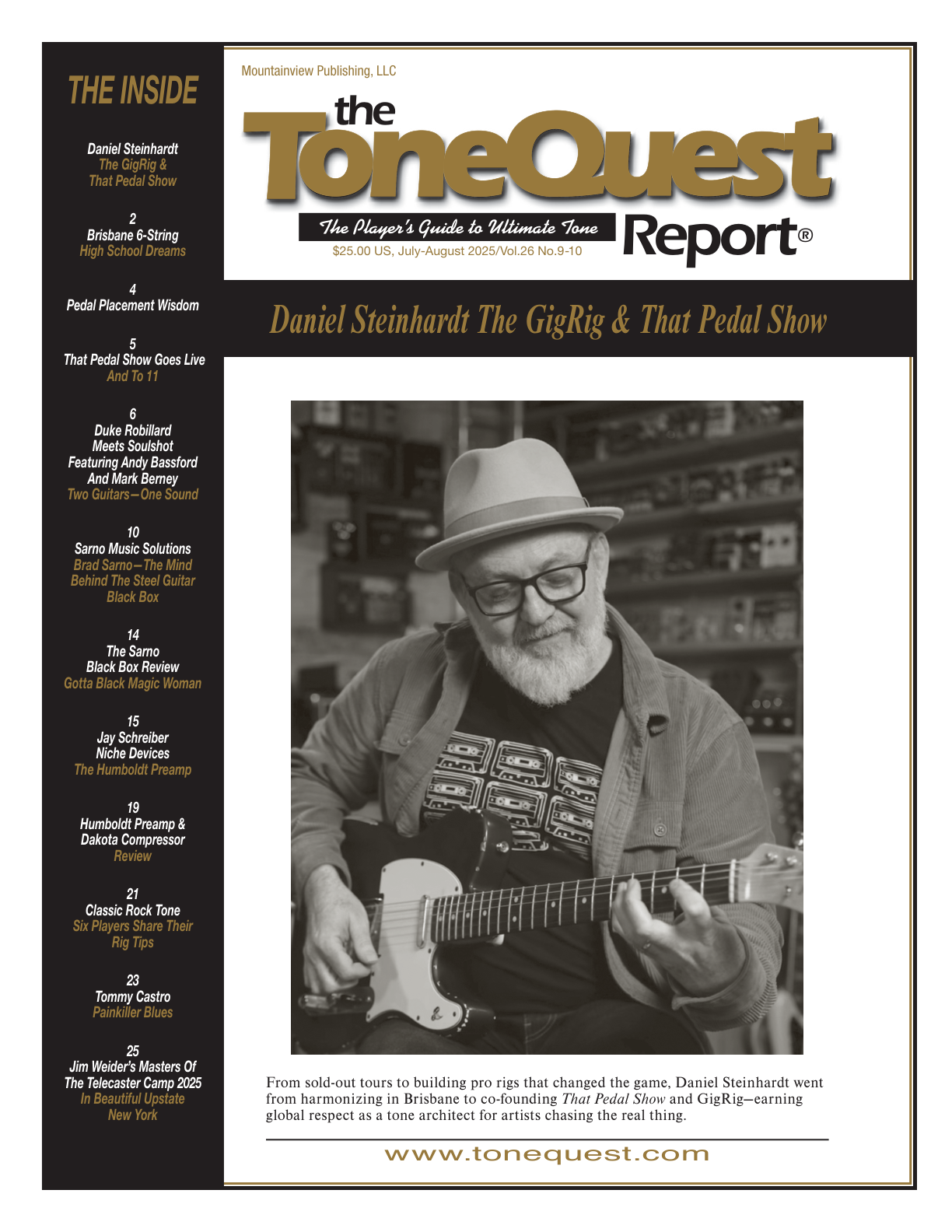 July-August 2025 — Daniel Steinhardt The GigRig & That Pedal Show