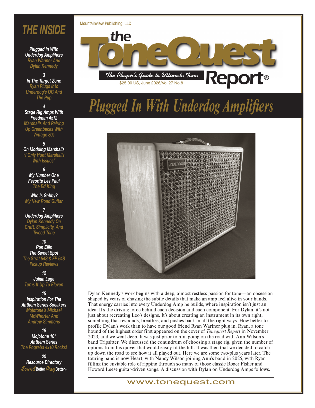 June 2026 — Plugged In With Underdog Amplifiers