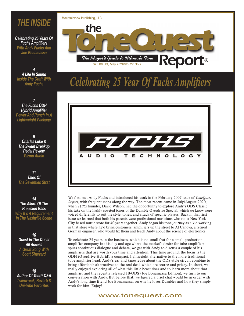 May 2026 — Celebrating 25 Years Of Fuchs Amplifiers