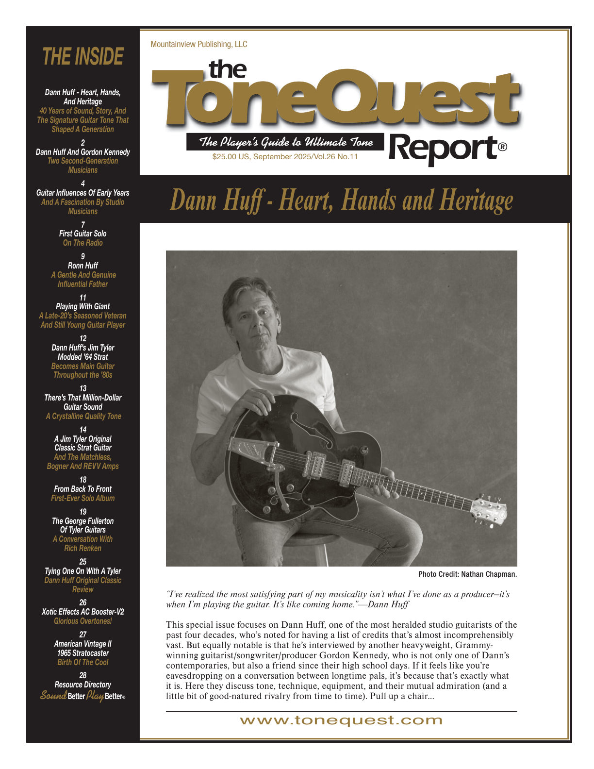 September 2025 — Dann Huff - Heart, Hands and Heritage
