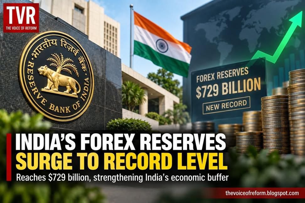 Indias Forex Reserves Hit Historic High of 729.33 Billion Dollars Powered by Strong NRI Inflows and Gold Gains