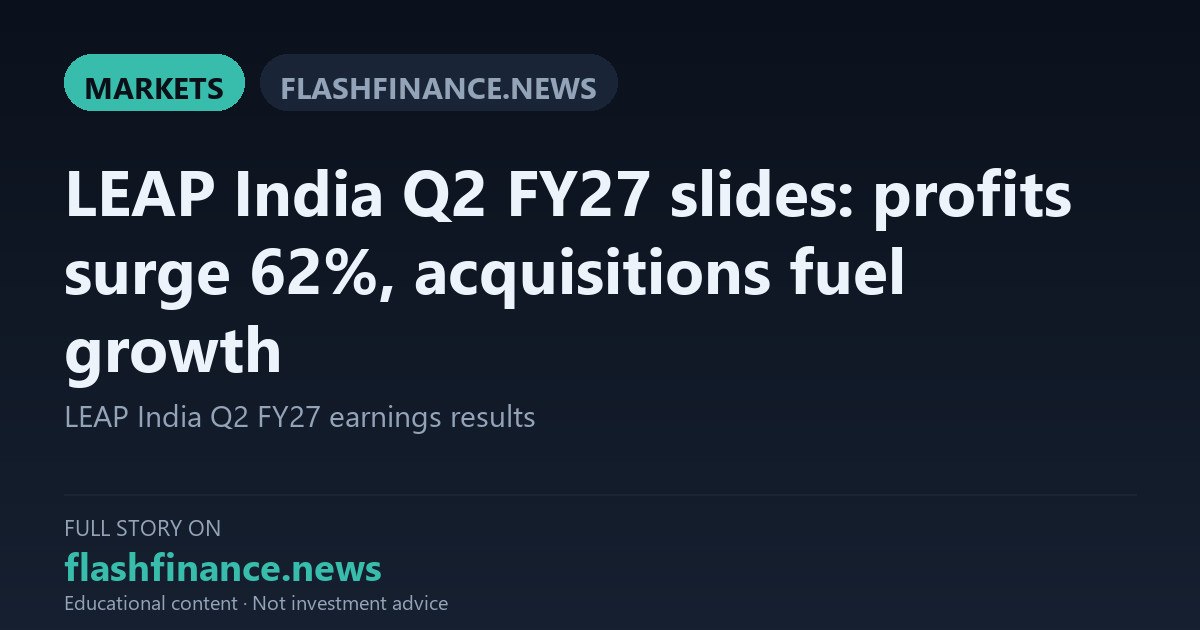 LEAP India Q2 FY27 Net Profit Surges 62% to Rs 17.8 Crore as Company Inks Rs 142-Crore Dual Acquisitions