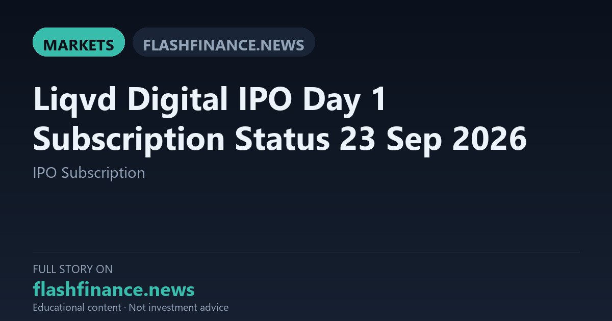 Liqvd Digital Opens ₹39-Crore SME IPO for Subscription on BSE SME
