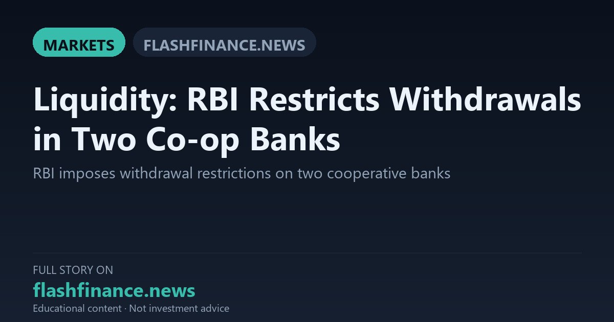 RBI Freezes Customer Withdrawals at Sri Mahatma Basaveshwar and Tiruvalla Urban Co-operative Banks — October 9, 2026