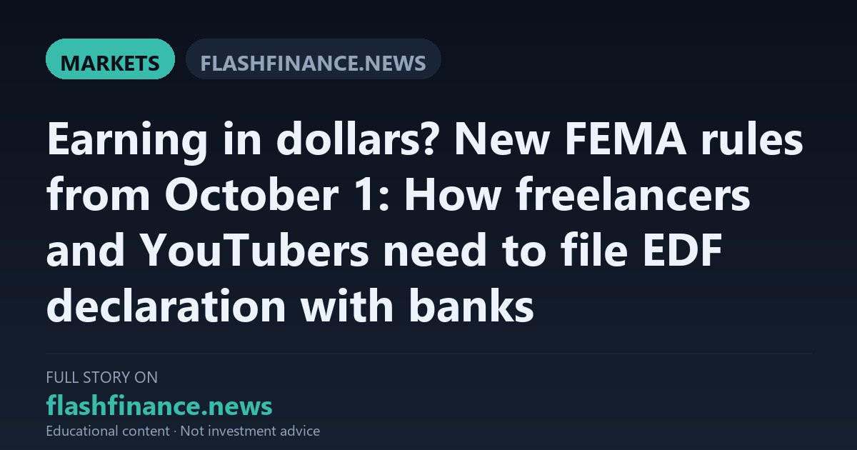 RBI Enforces Monthly EDF Filing for Freelancers and Digital Creators Under New FEMA Rules From October 1