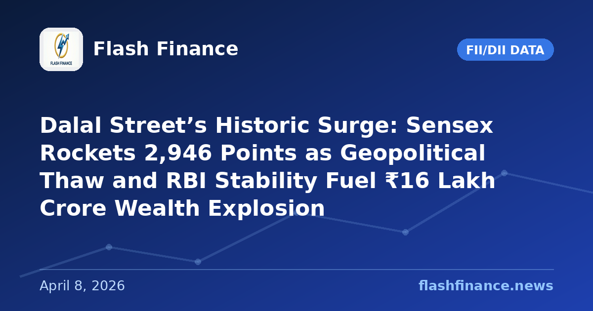Dalal Street’s Historic Surge: Sensex Rockets 2,946 Points as Geopolitical Thaw and RBI Stability Fuel ₹16 Lakh Crore Wealth Explosion