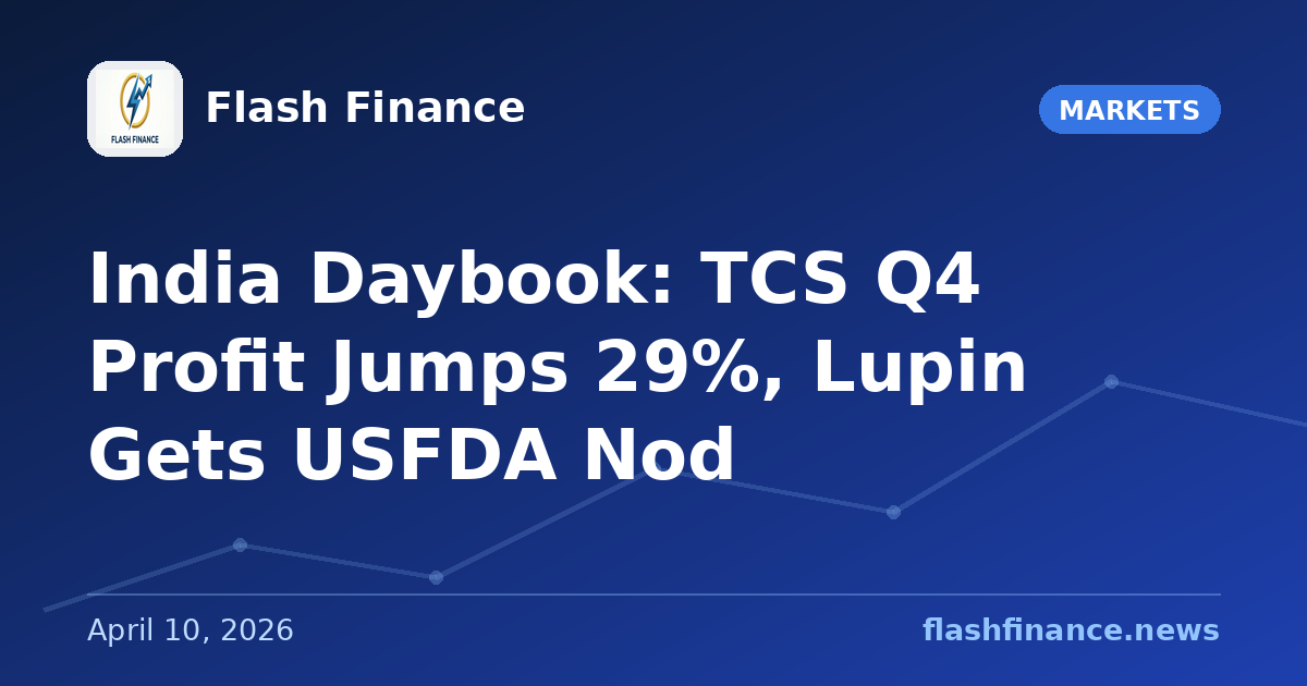 🇮🇳 India Daybook: TCS Q4 Profit Jumps 29%, Lupin Gets USFDA Nod