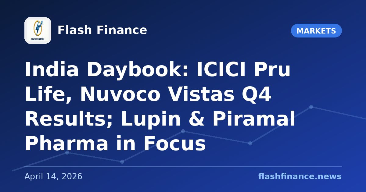 🇮🇳 India Daybook: ICICI Pru Life, Nuvoco Vistas Q4 Results; Lupin & Piramal Pharma in Focus