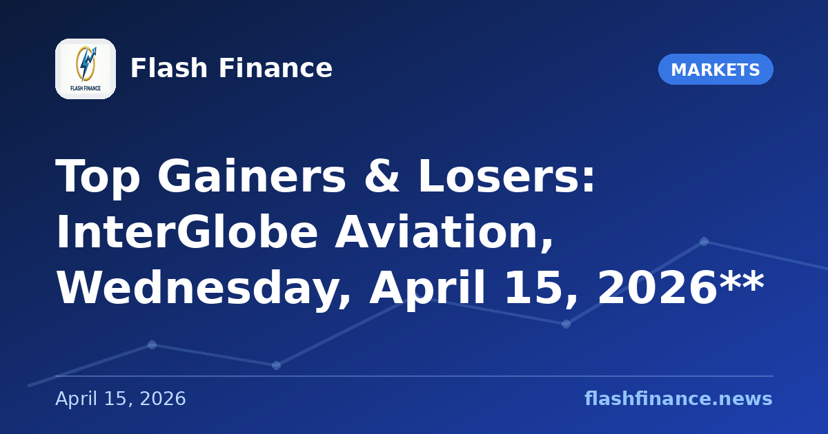 Top Gainers & Losers: InterGlobe Aviation, Wednesday, April 15, 2026**