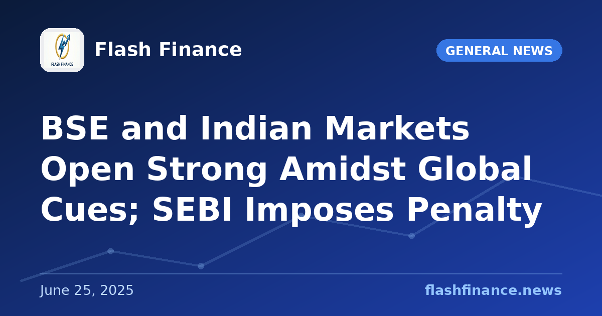 BSE and Indian Markets Open Strong Amidst Global Cues; SEBI Imposes Penalty