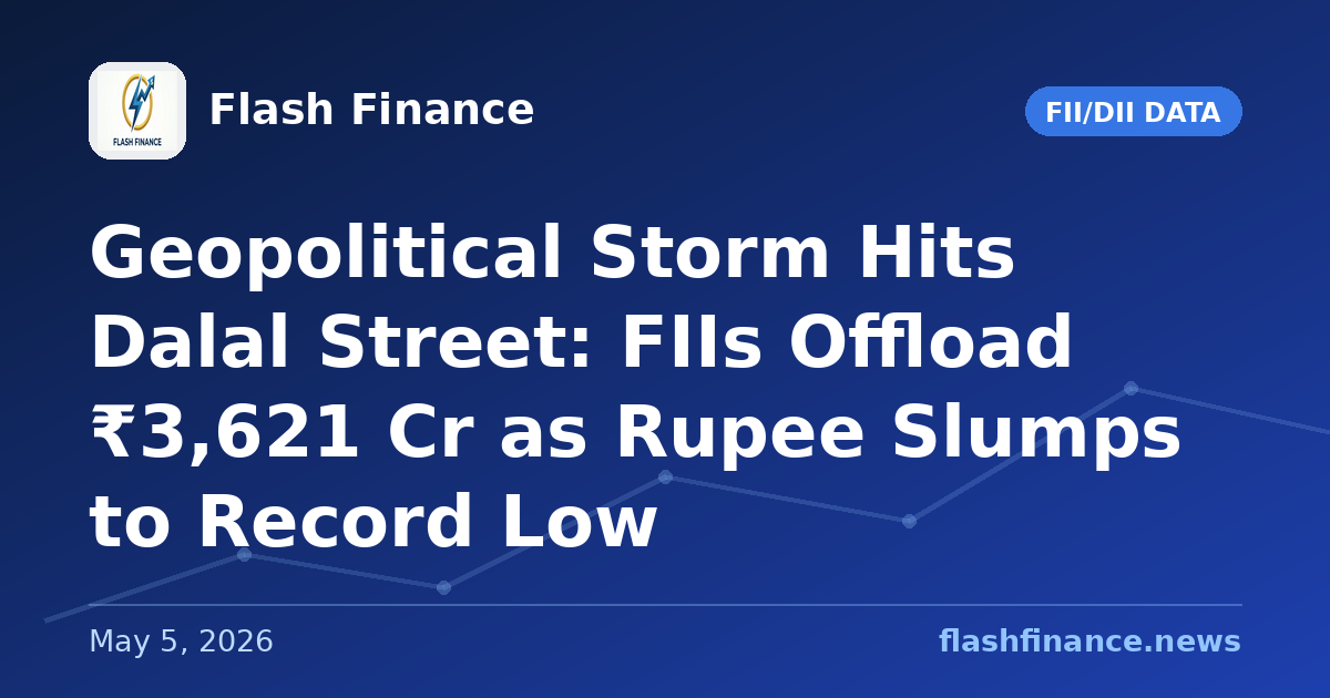Geopolitical Storm Hits Dalal Street: FIIs Offload ₹3,621 Cr as Rupee Slumps to Record Low
