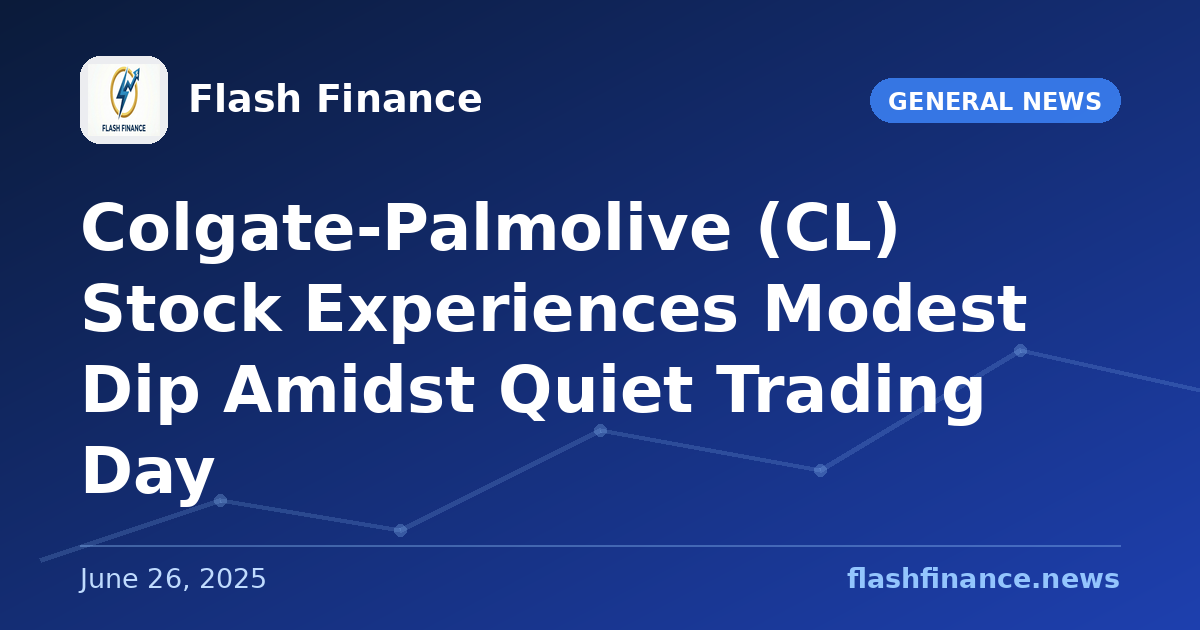 Colgate-Palmolive (CL) Stock Experiences Modest Dip Amidst Quiet Trading Day