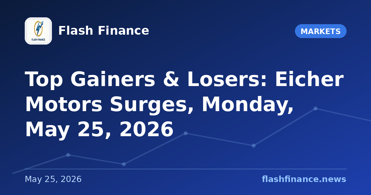 Top Gainers & Losers: Eicher Motors Surges, Monday, May 25, 2026