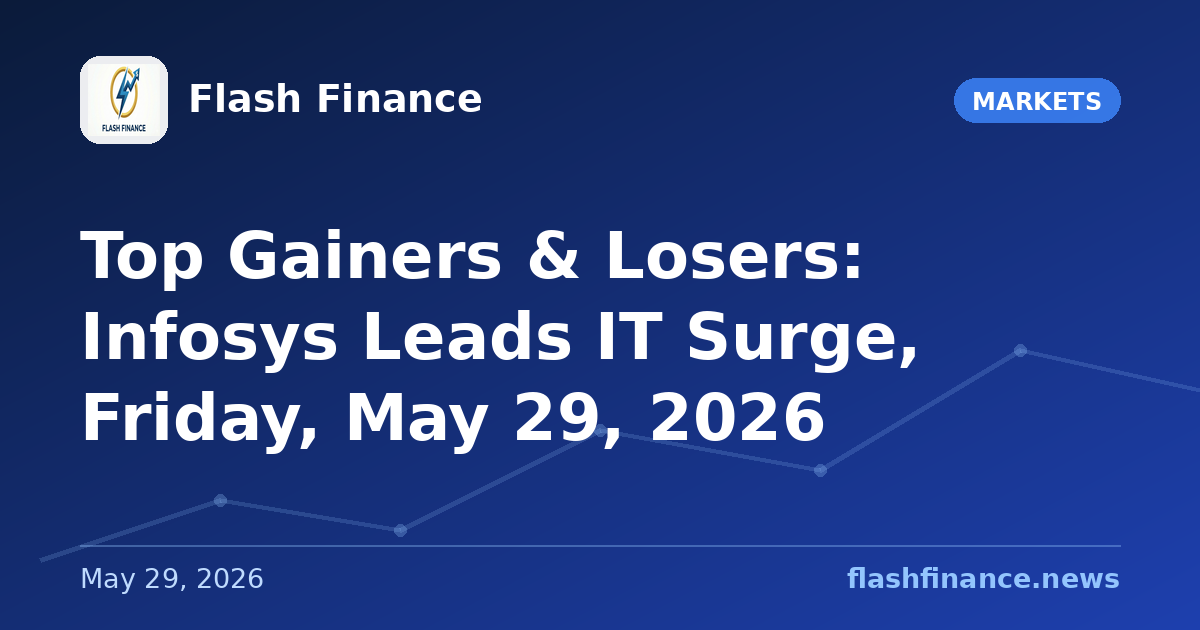 Top Gainers & Losers: Infosys Leads IT Surge, Friday, May 29, 2026