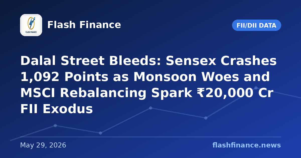 Dalal Street Bleeds: Sensex Crashes 1,092 Points as Monsoon Woes and MSCI Rebalancing Spark ₹20,000 Cr FII Exodus