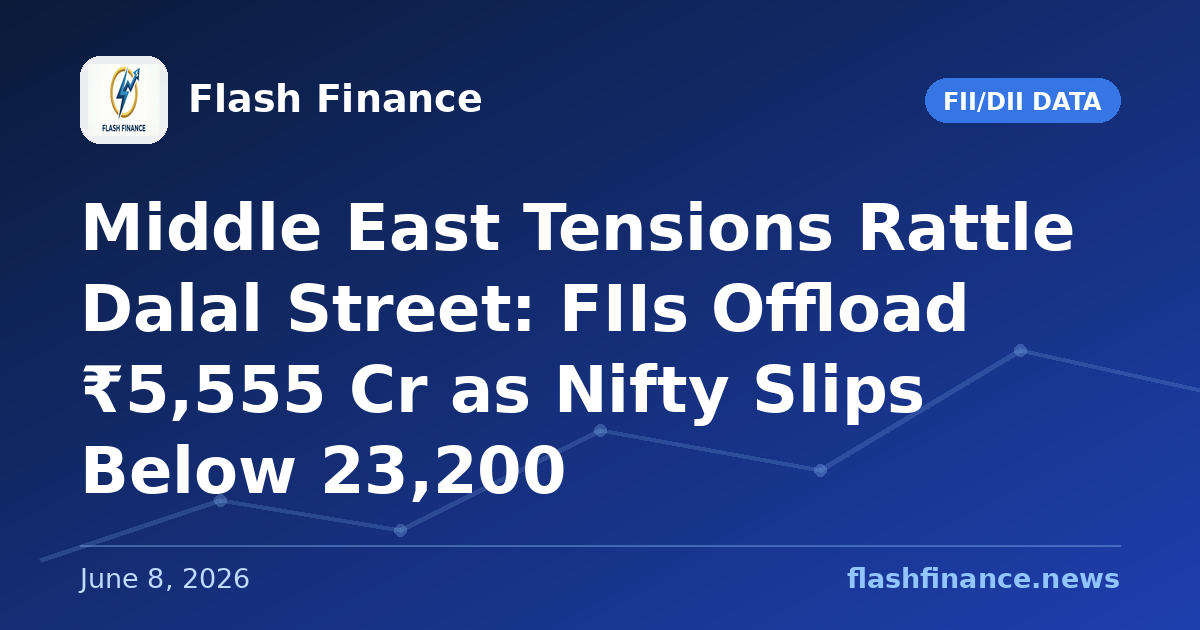 Middle East Tensions Rattle Dalal Street: FIIs Offload ₹5,555 Cr as Nifty Slips Below 23,200