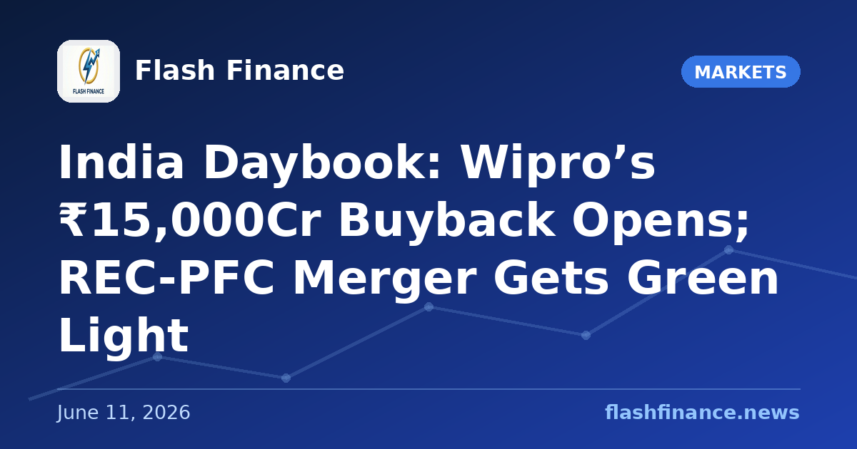 🇮🇳 India Daybook: Wipro’s ₹15,000Cr Buyback Opens; REC-PFC Merger Gets Green Light