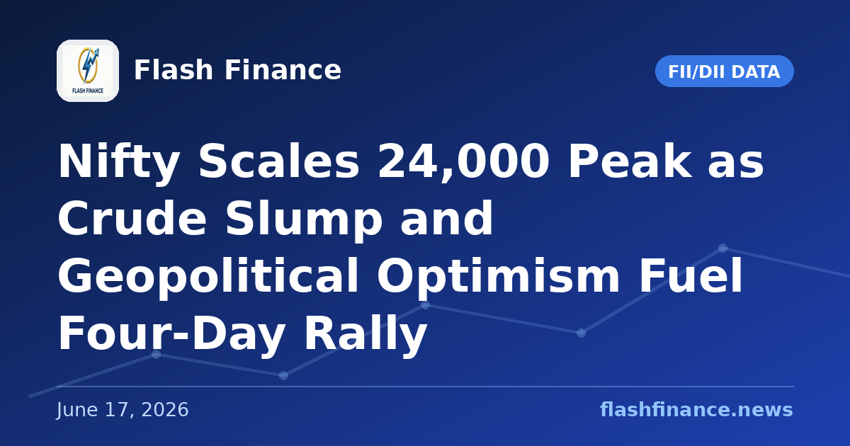 Nifty Scales 24,000 Peak as Crude Slump and Geopolitical Optimism Fuel Four-Day Rally