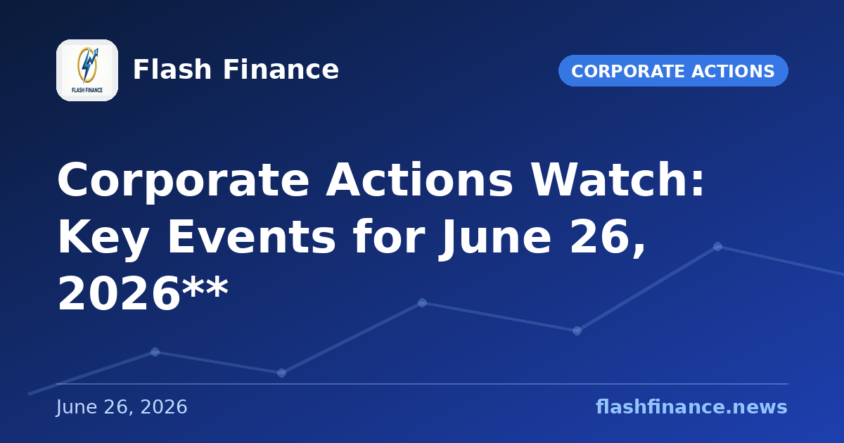 Corporate Actions Watch: Key Events for June 26, 2026**