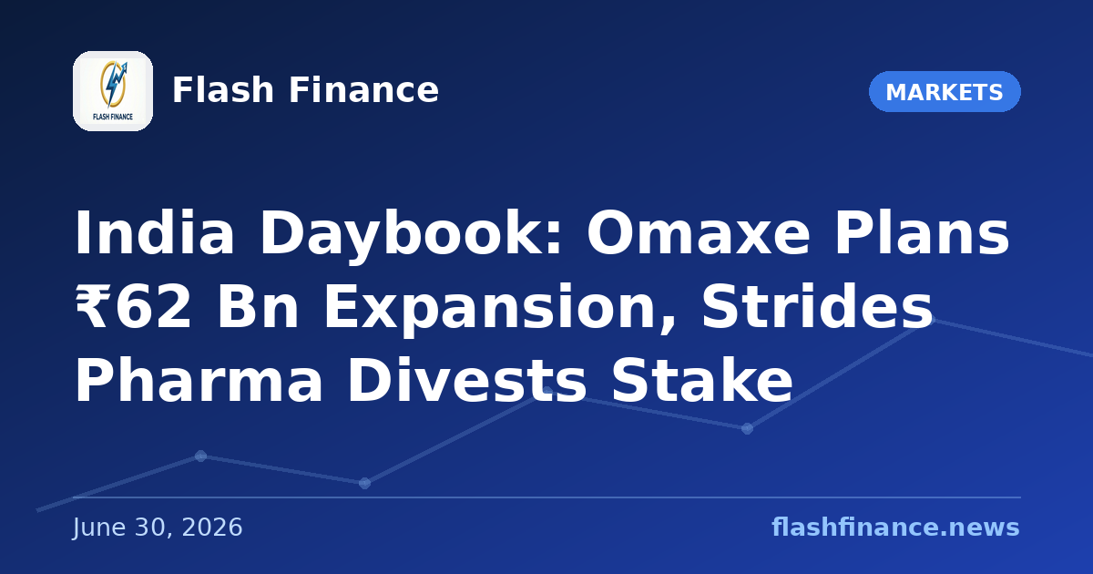 🇮🇳 India Daybook: Omaxe Plans ₹62 Bn Expansion, Strides Pharma Divests Stake
