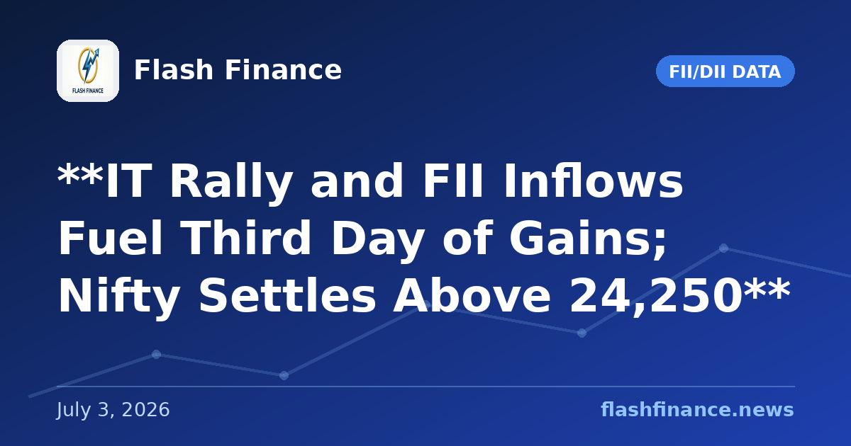 **IT Rally and FII Inflows Fuel Third Day of Gains; Nifty Settles Above 24,250**