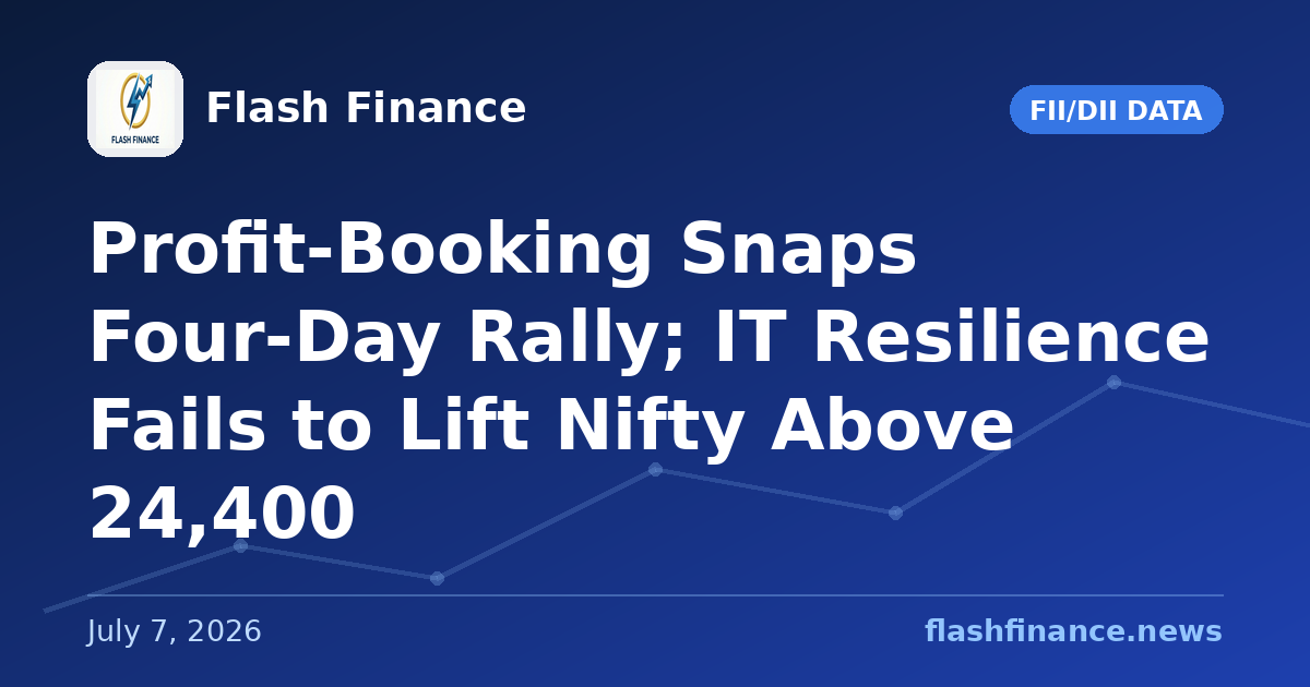 Profit-Booking Snaps Four-Day Rally; IT Resilience Fails to Lift Nifty Above 24,400