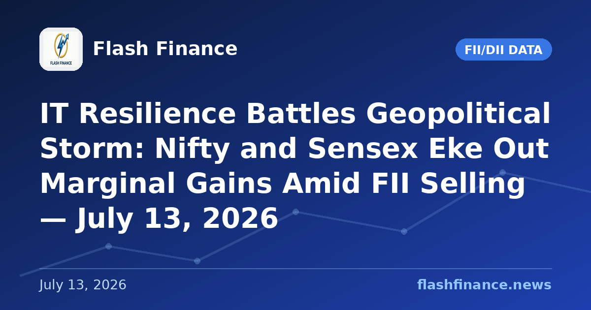 IT Resilience Battles Geopolitical Storm: Nifty and Sensex Eke Out Marginal Gains Amid FII Selling — July 13, 2026