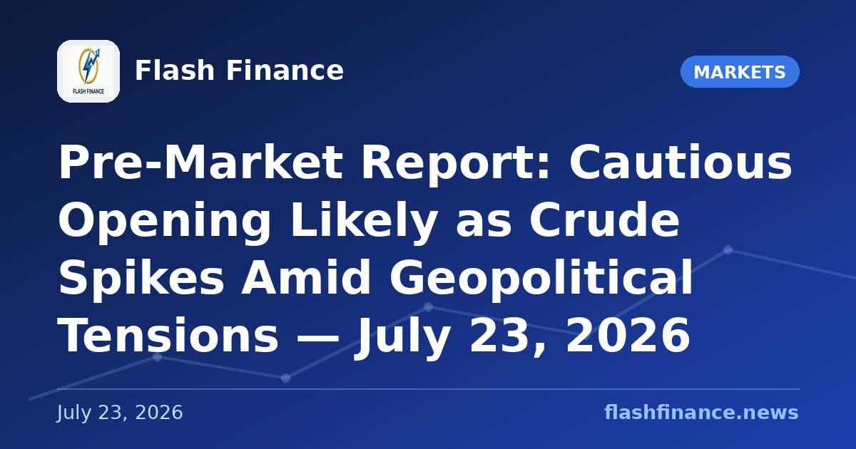 Pre-Market Report: Cautious Opening Likely as Crude Spikes Amid Geopolitical Tensions — July 23, 2026