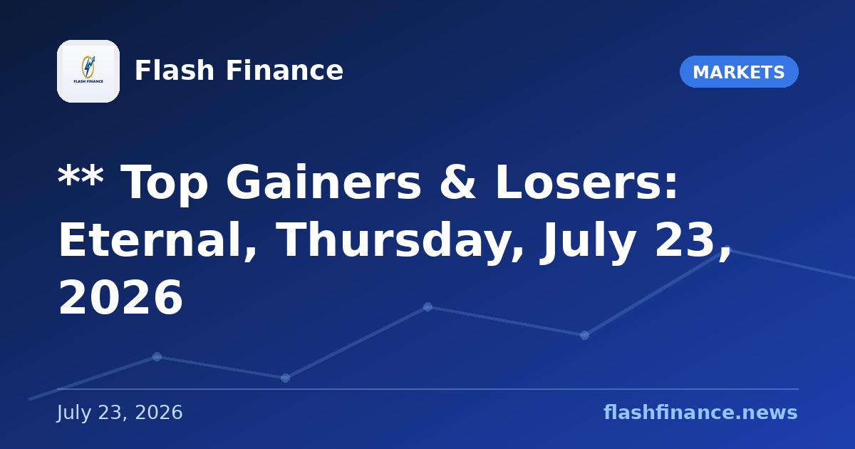 ** Top Gainers & Losers: Eternal, Thursday, July 23, 2026