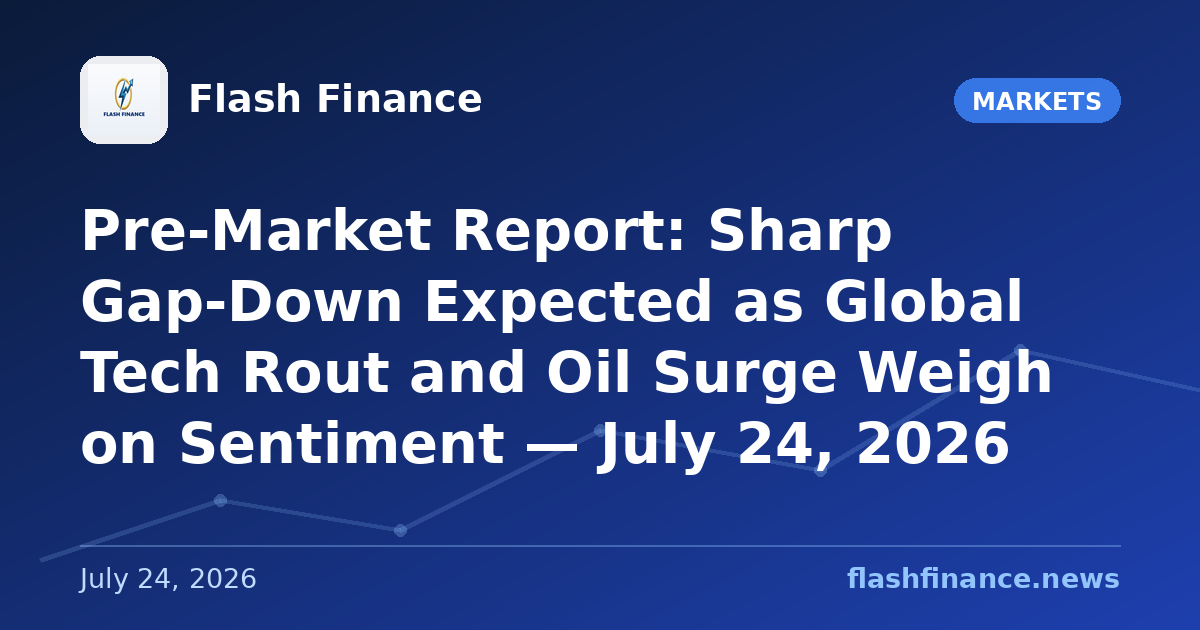 Pre-Market Report: Sharp Gap-Down Expected as Global Tech Rout and Oil Surge Weigh on Sentiment — July 24, 2026